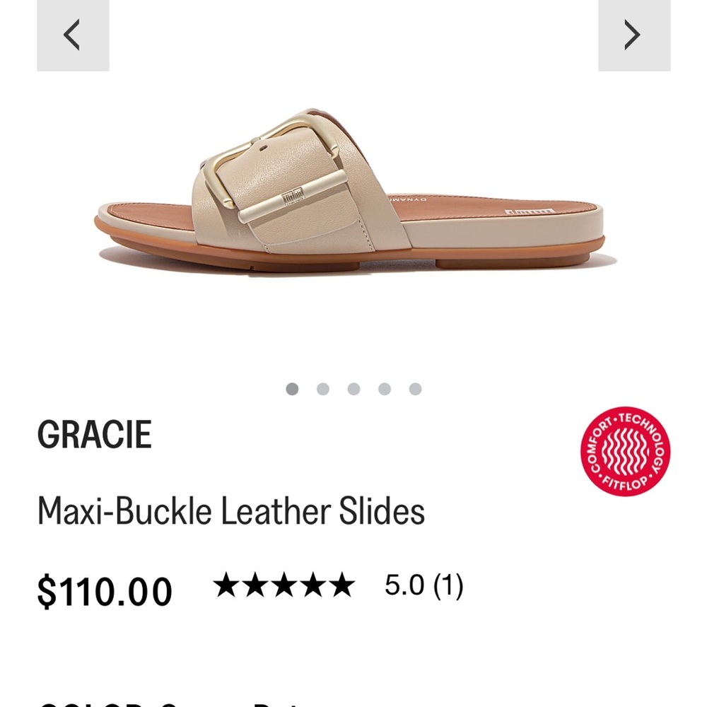 Fitflop Gracie Maxi Buckle Slides in Stone Size 11 Like New!